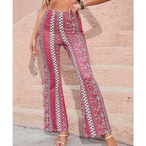 Geo & Paisley print flare pants